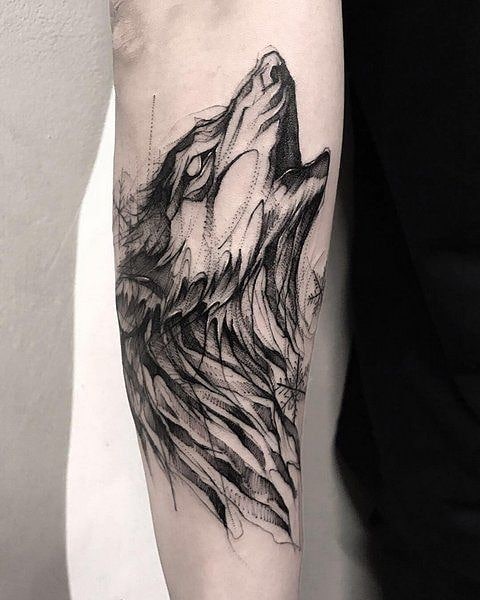 Значение татуировки волка – оскал